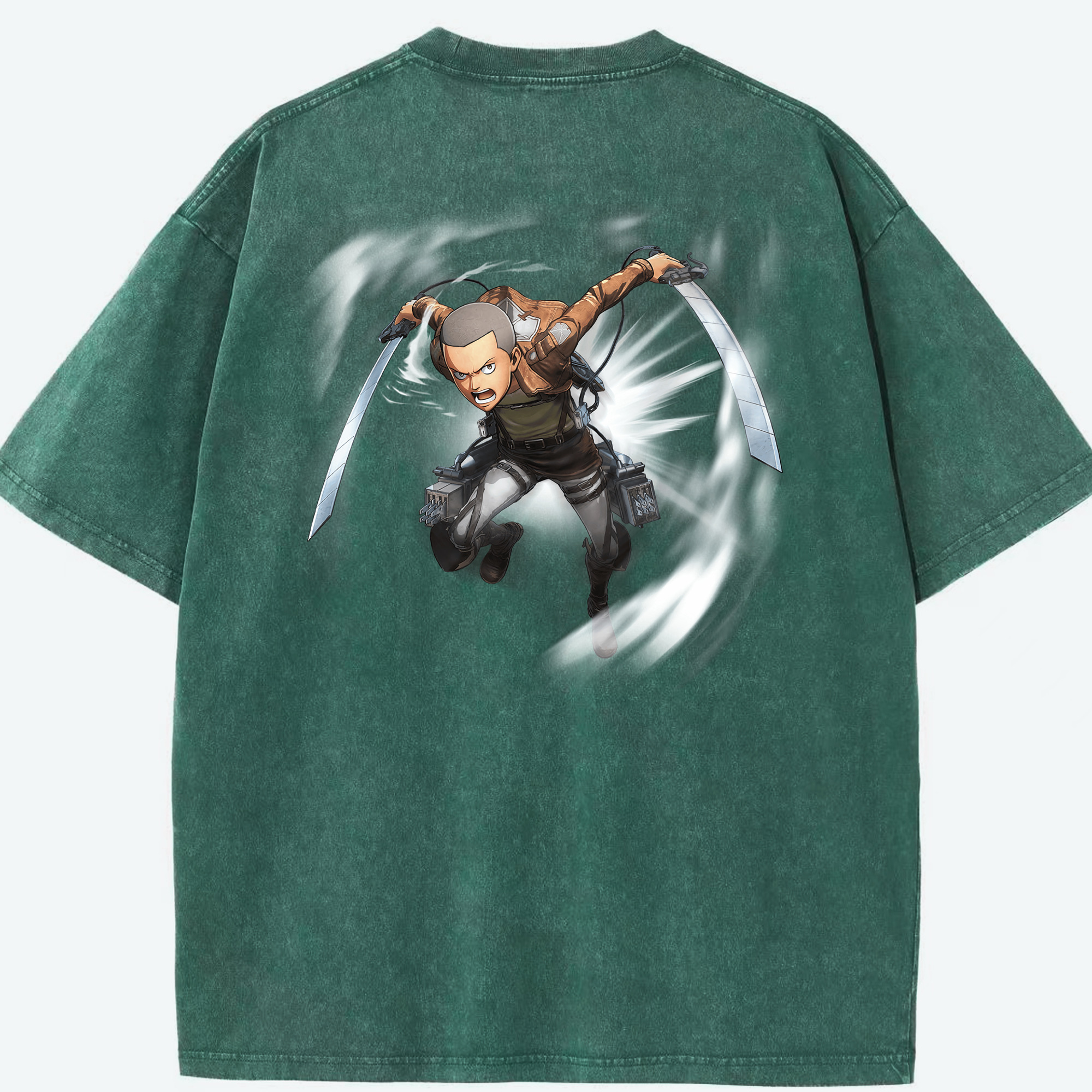 （画像用） 進撃の巨人 コニー·スプリンガー Attack on Titan Connie Springer 綿100% ヴィンテージ風 半袖Tシャツ（背面プリント）